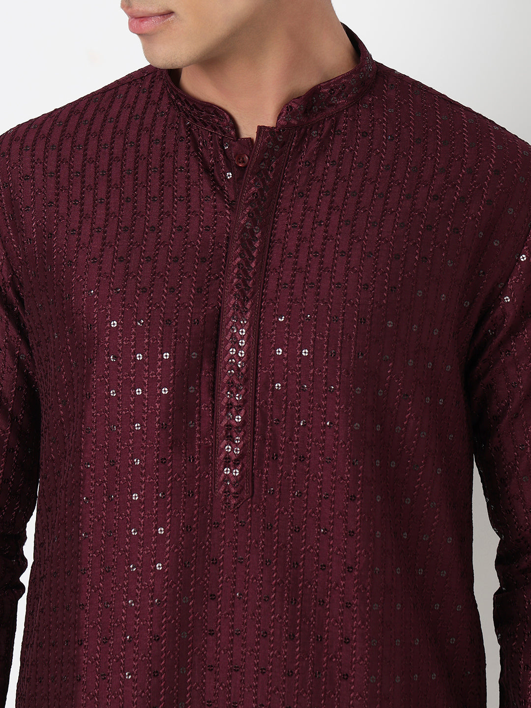 Embroidered Straight Kurta With Pant Set
