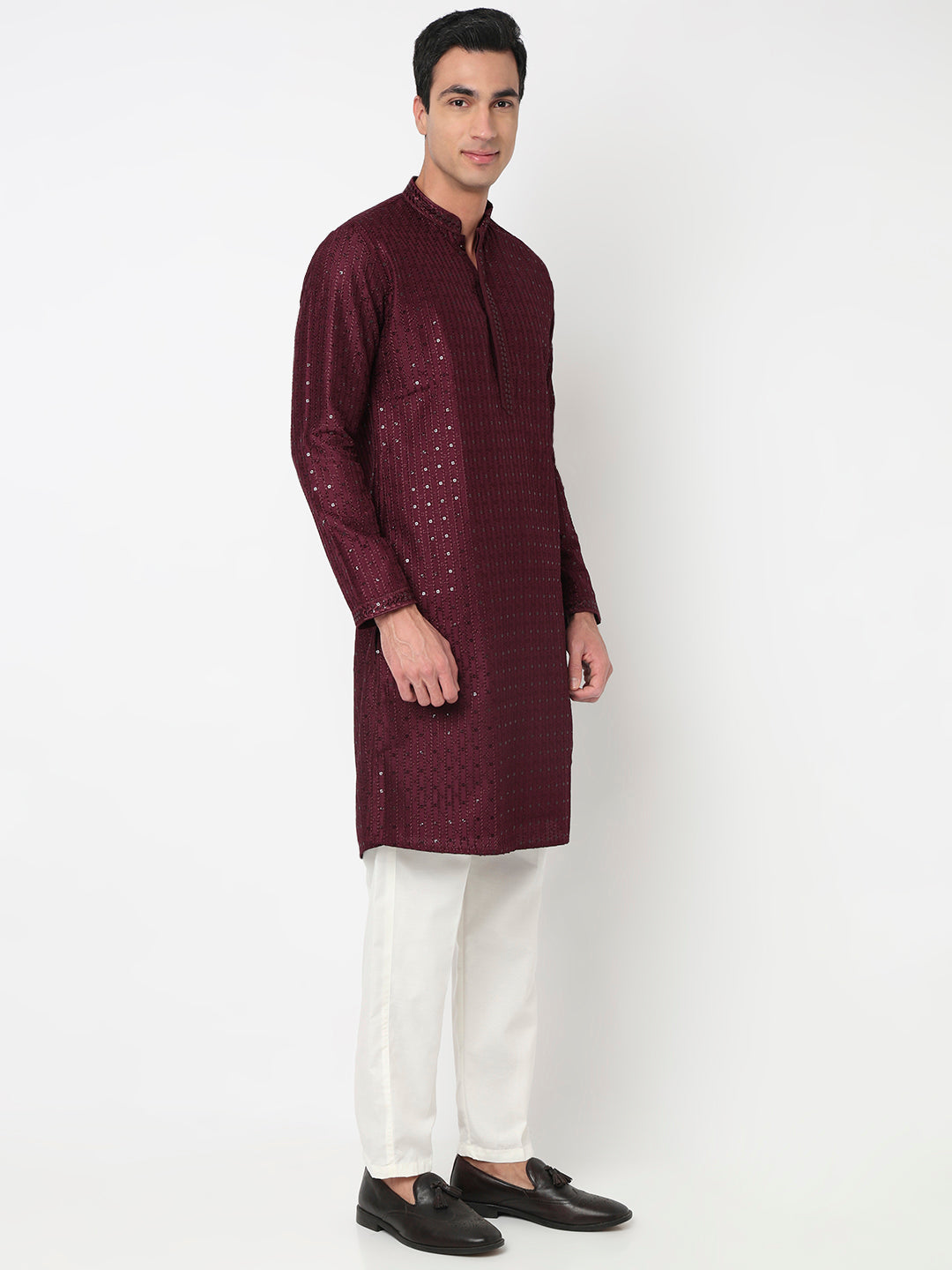 Embroidered Straight Kurta With Pant Set