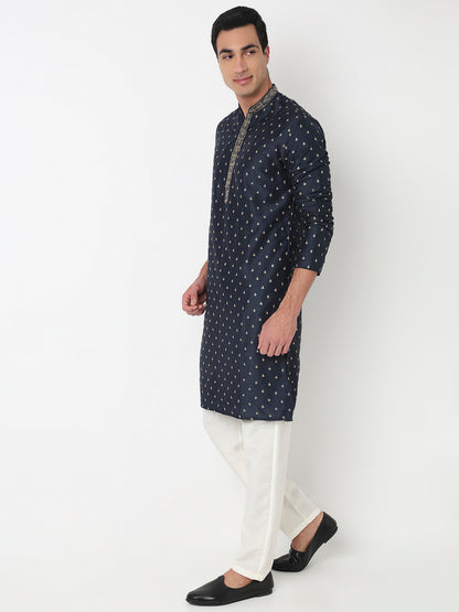Embroidered Straight Kurta and Pant Set