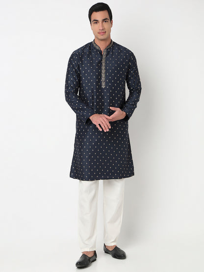 Embroidered Straight Kurta and Pant Set