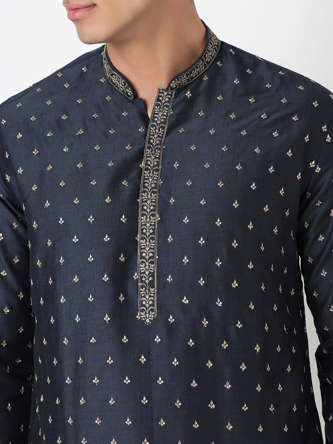 Embroidered Straight Kurta and Pant Set