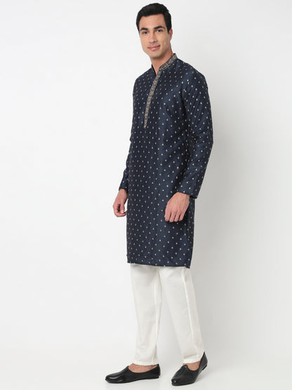 Embroidered Straight Kurta and Pant Set