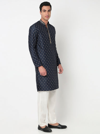 Embroidered Straight Kurta and Pant Set