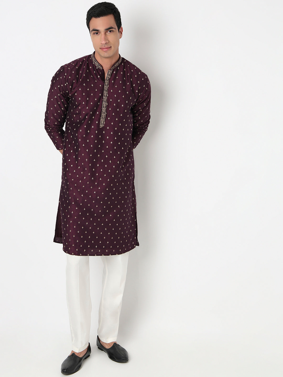Embroidered Straight Kurta and Pant Set
