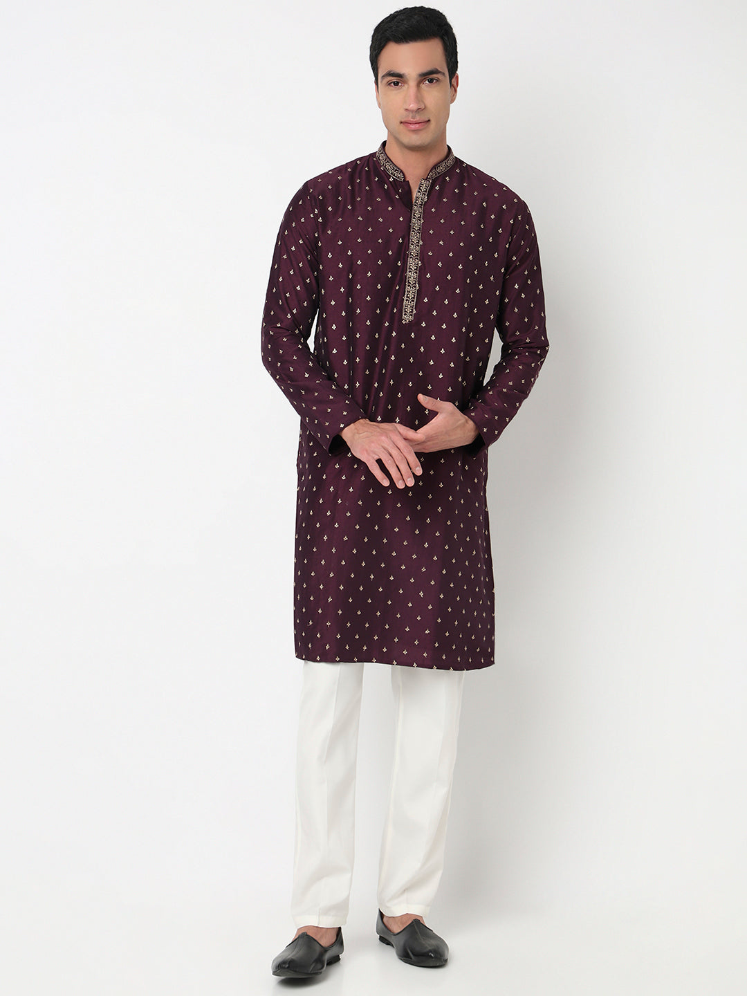 Embroidered Straight Kurta and Pant Set