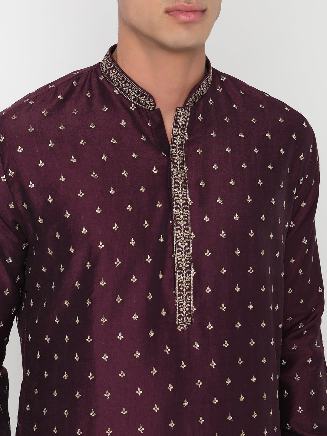 Embroidered Straight Kurta and Pant Set