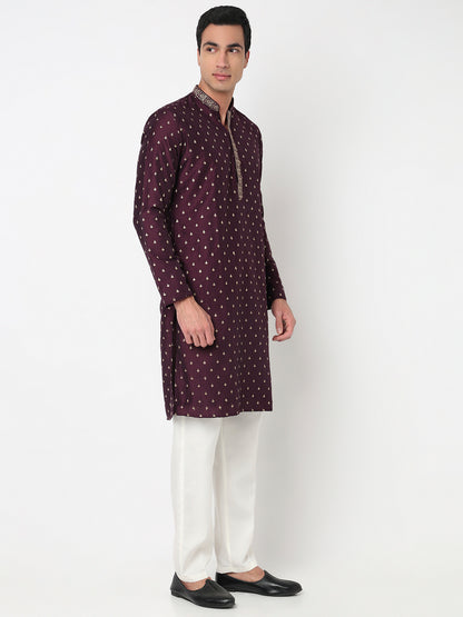 Embroidered Straight Kurta and Pant Set