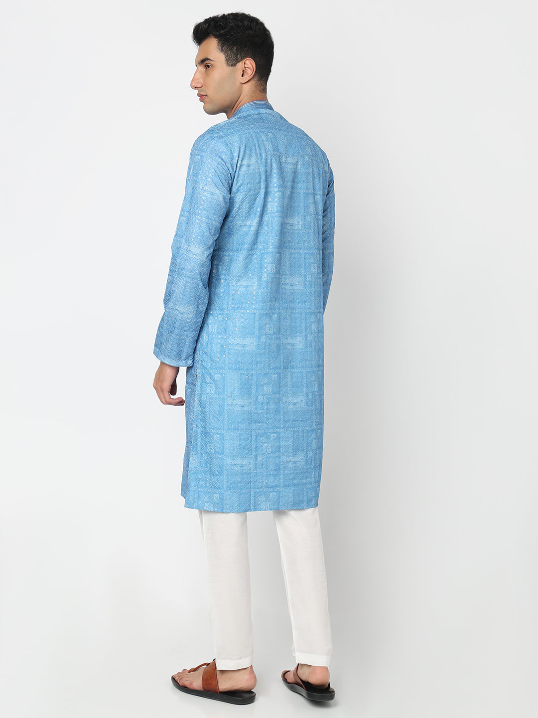 Digital Schiffli Straight Kurta and Pant Set