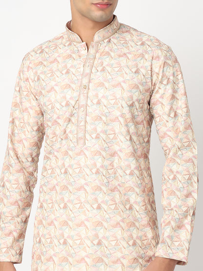 Digital Schiffli Straight Kurta and Pant Set