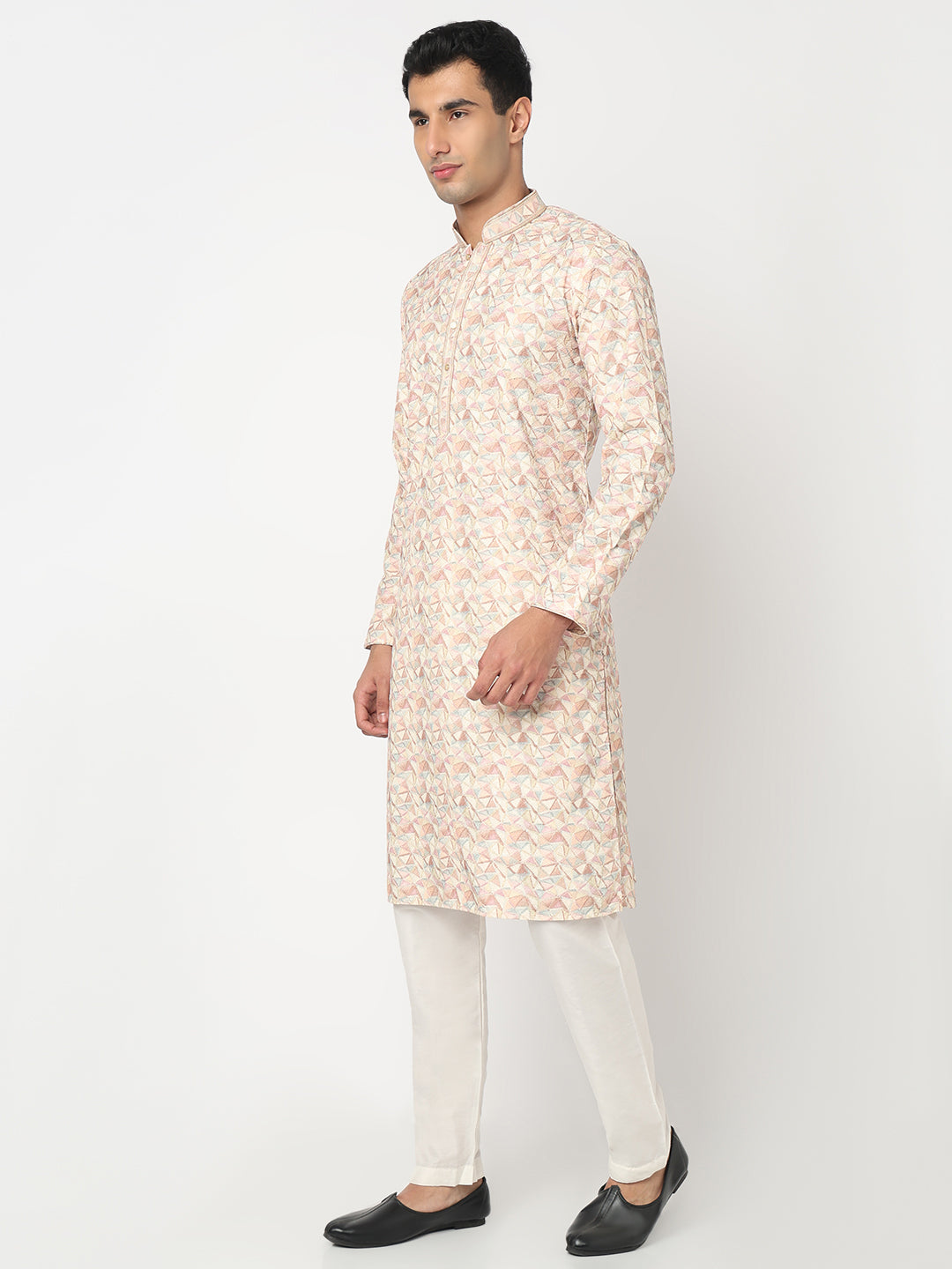 Digital Schiffli Straight Kurta and Pant Set
