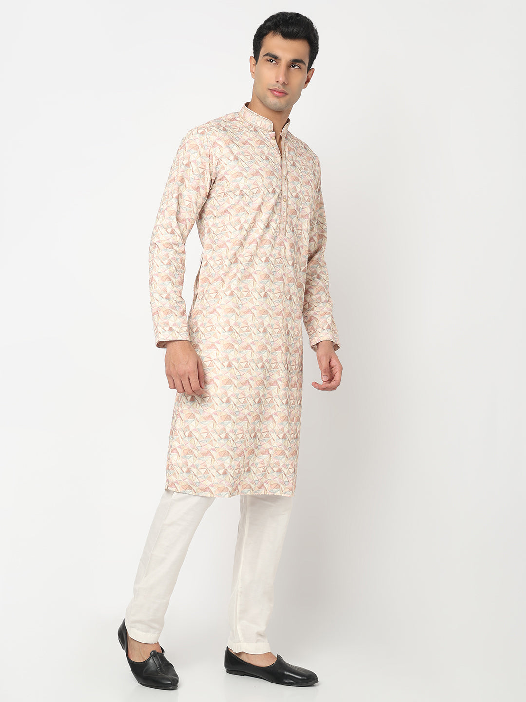 Digital Schiffli Straight Kurta and Pant Set