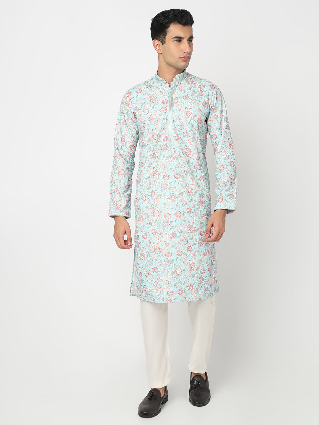 Digital Schiffli Straight Kurta and Pant Set