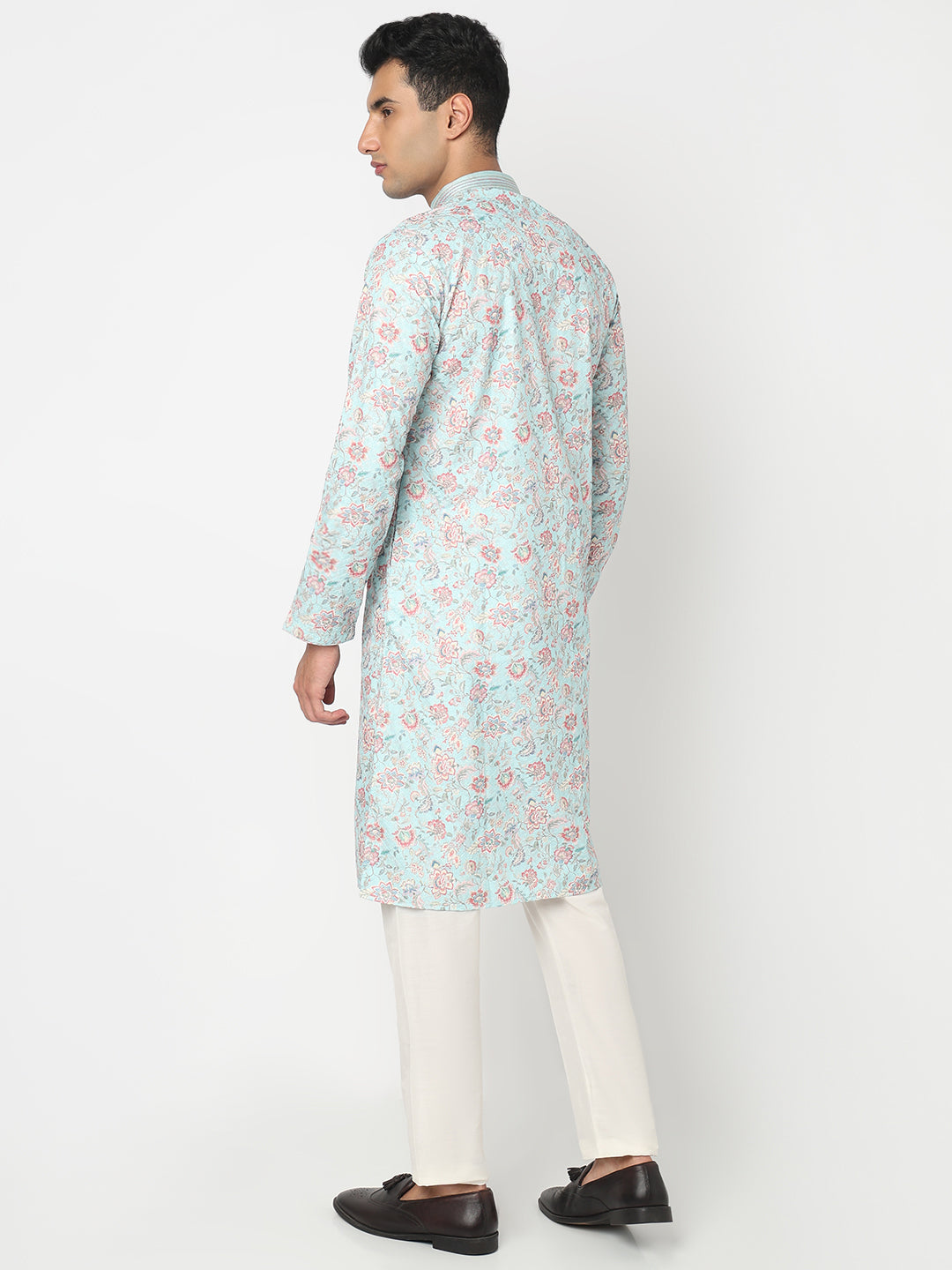 Digital Schiffli Straight Kurta and Pant Set
