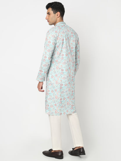 Digital Schiffli Straight Kurta and Pant Set