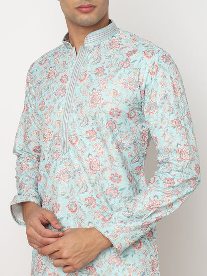 Digital Schiffli Straight Kurta and Pant Set