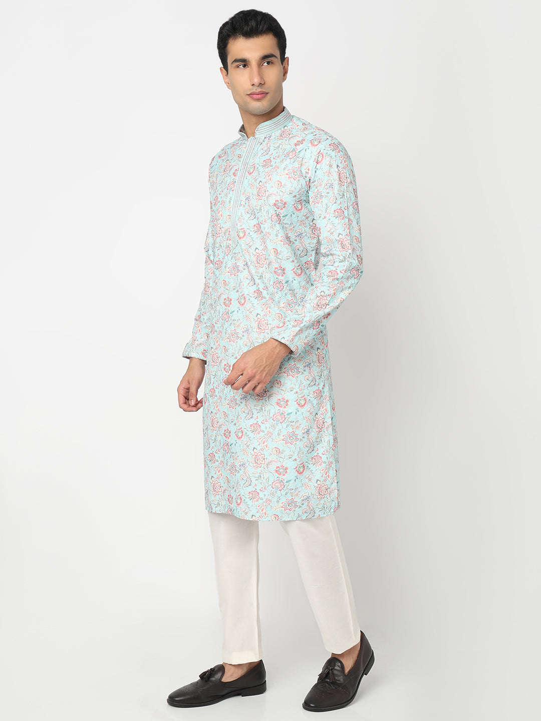 Digital Schiffli Straight Kurta and Pant Set