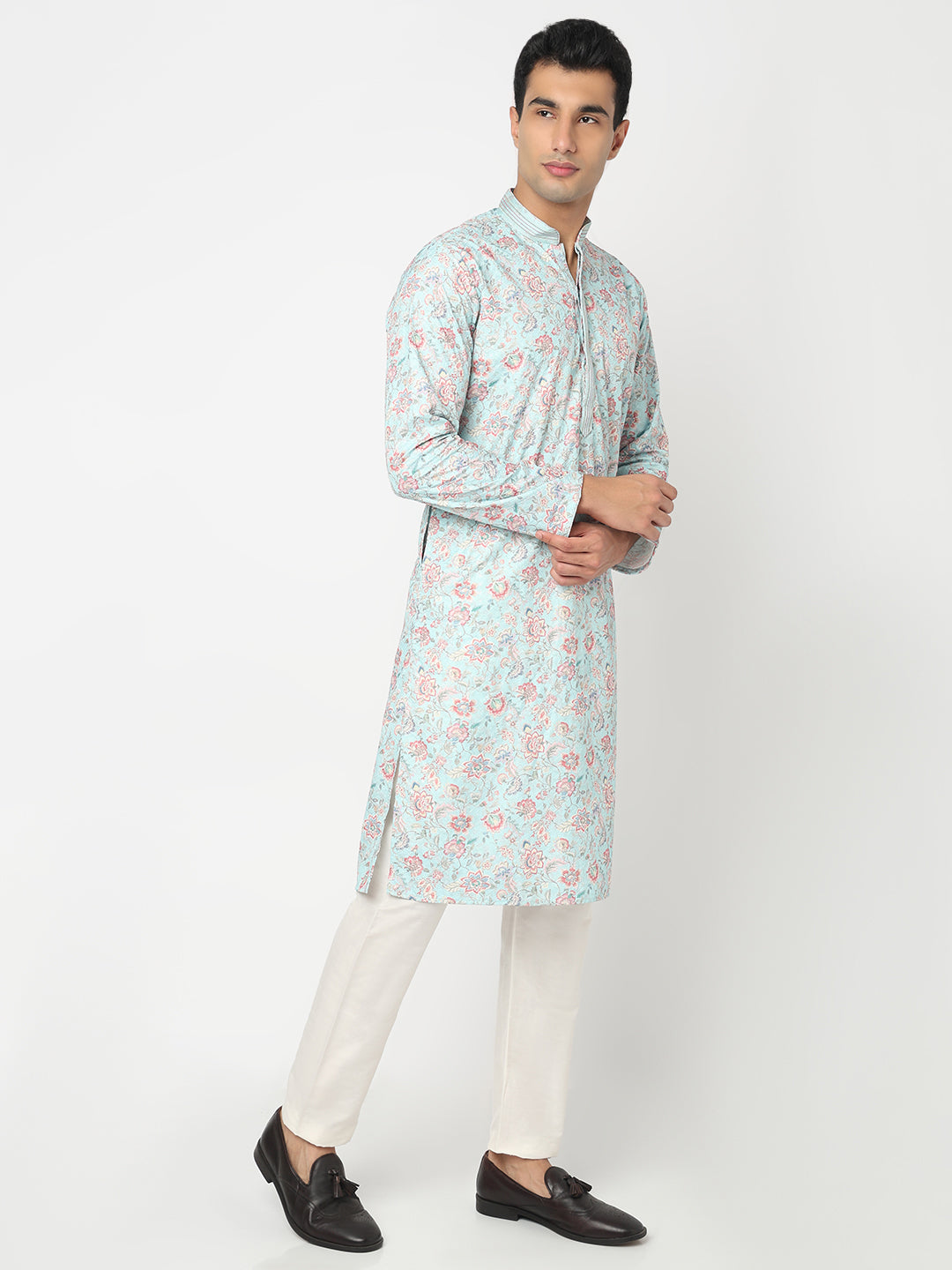 Digital Schiffli Straight Kurta and Pant Set
