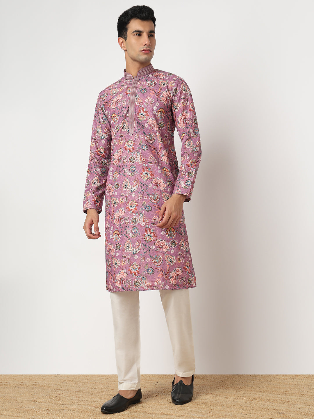 Digital Schiffli Straight Kurta and Pant Set