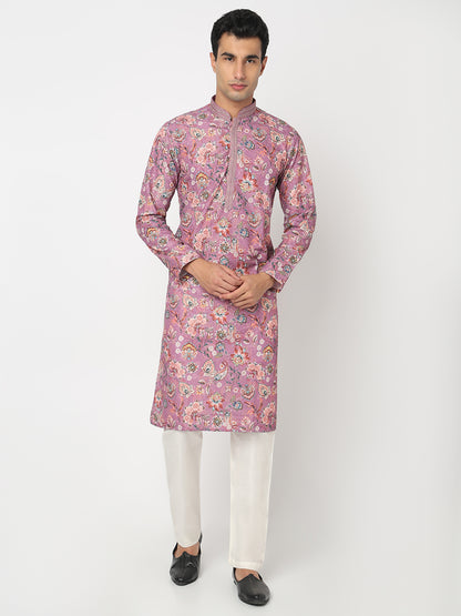 Digital Schiffli Straight Kurta and Pant Set