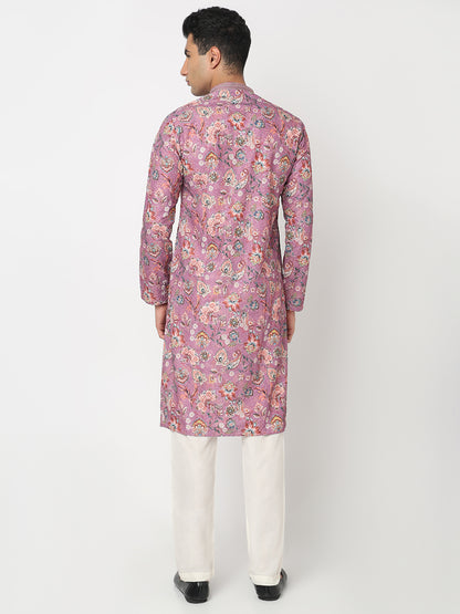 Digital Schiffli Straight Kurta and Pant Set