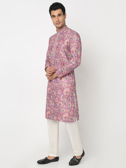 Digital Schiffli Straight Kurta and Pant Set