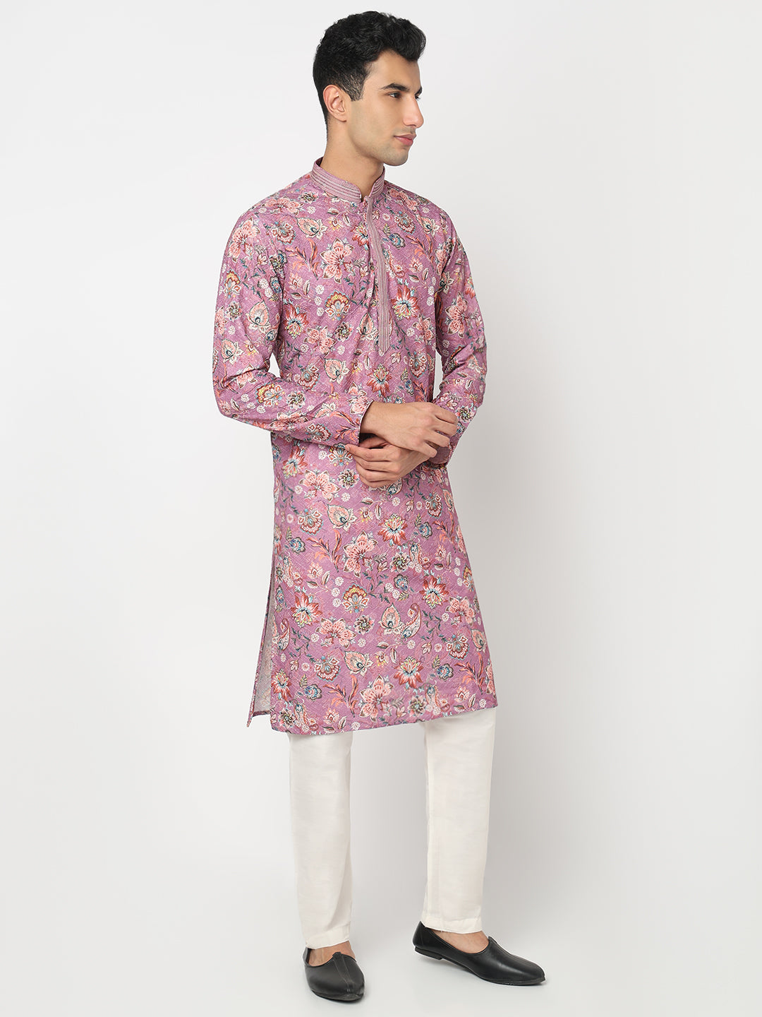 Digital Schiffli Straight Kurta and Pant Set
