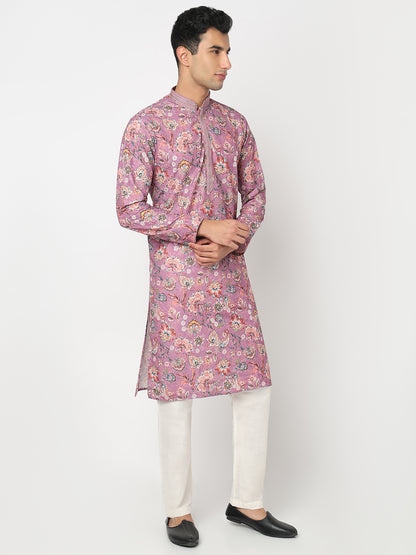 Digital Schiffli Straight Kurta and Pant Set