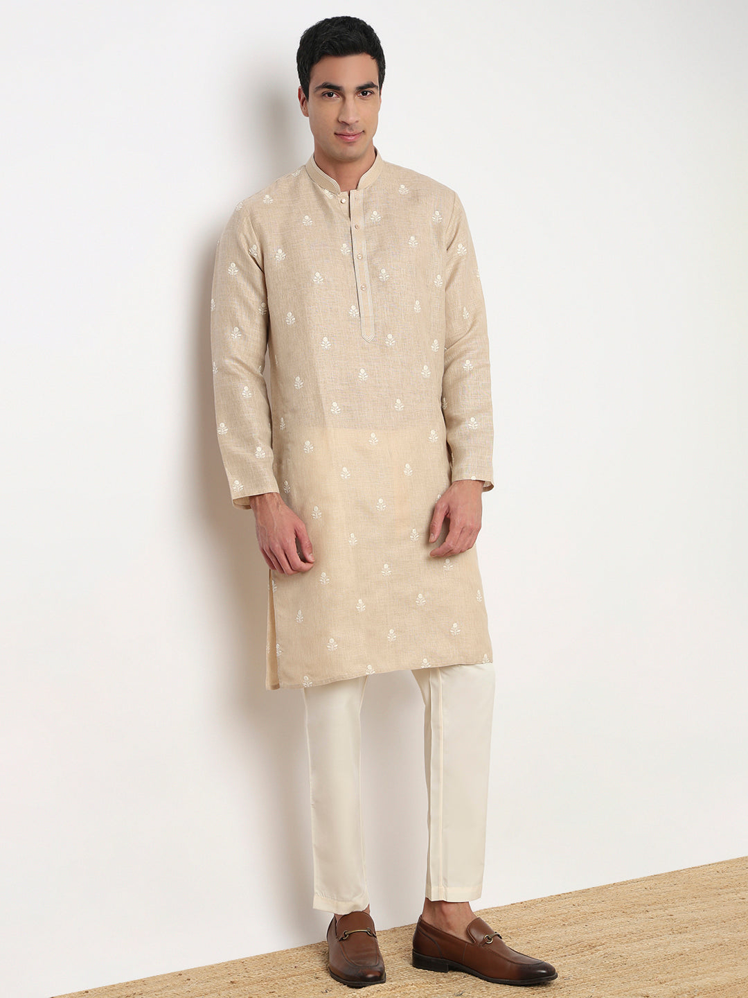 Embroidered Straight Kurta and Pant Set