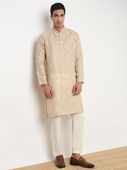 Embroidered Straight Kurta and Pant Set
