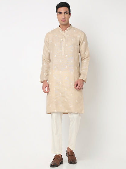 Embroidered Straight Kurta and Pant Set