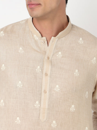 Embroidered Straight Kurta and Pant Set