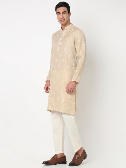 Embroidered Straight Kurta and Pant Set