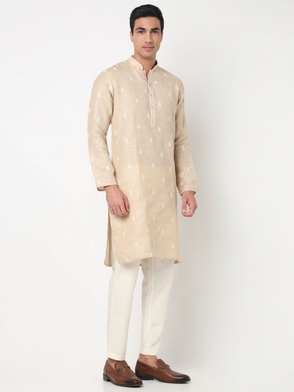 Embroidered Straight Kurta and Pant Set