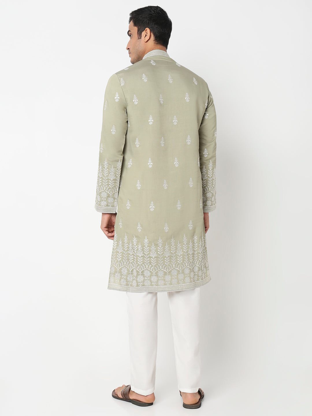 Embroidered Straight Kurta With Pant Set