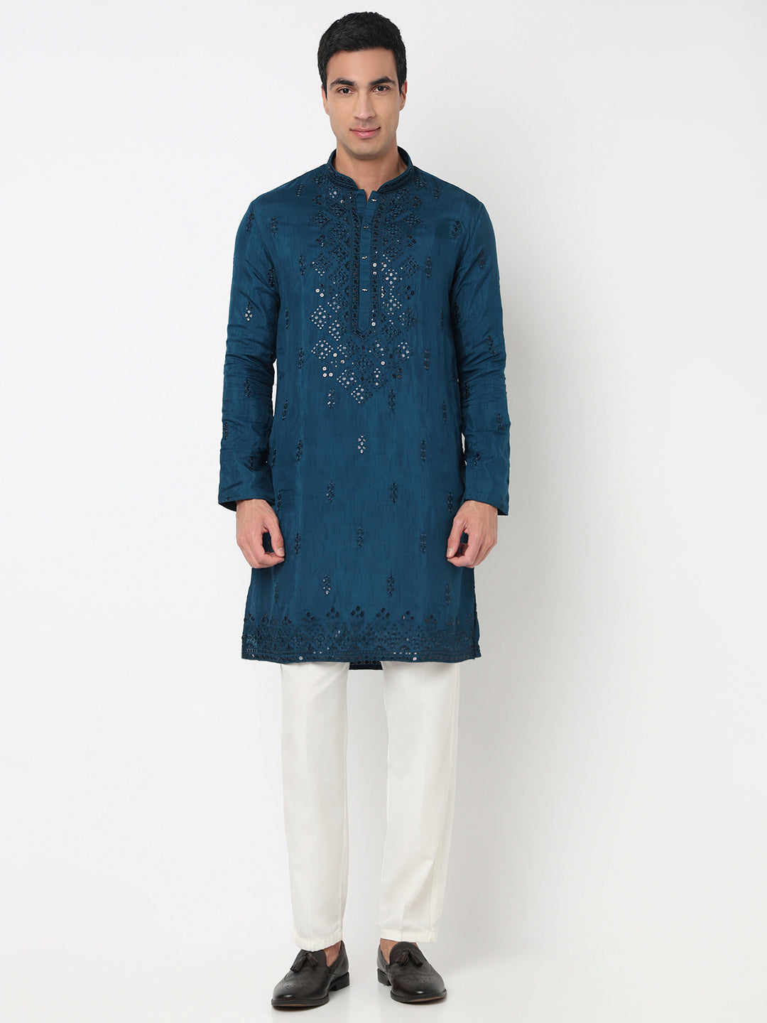 Embroidered Straight Kurta and Pant Set