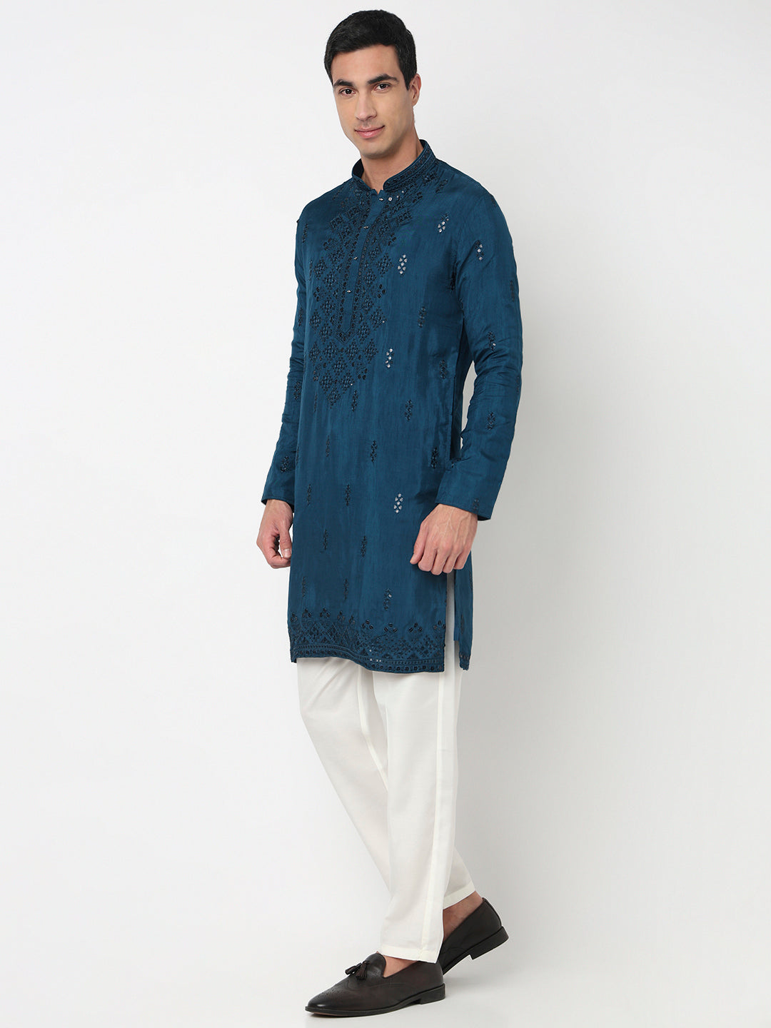Embroidered Straight Kurta and Pant Set