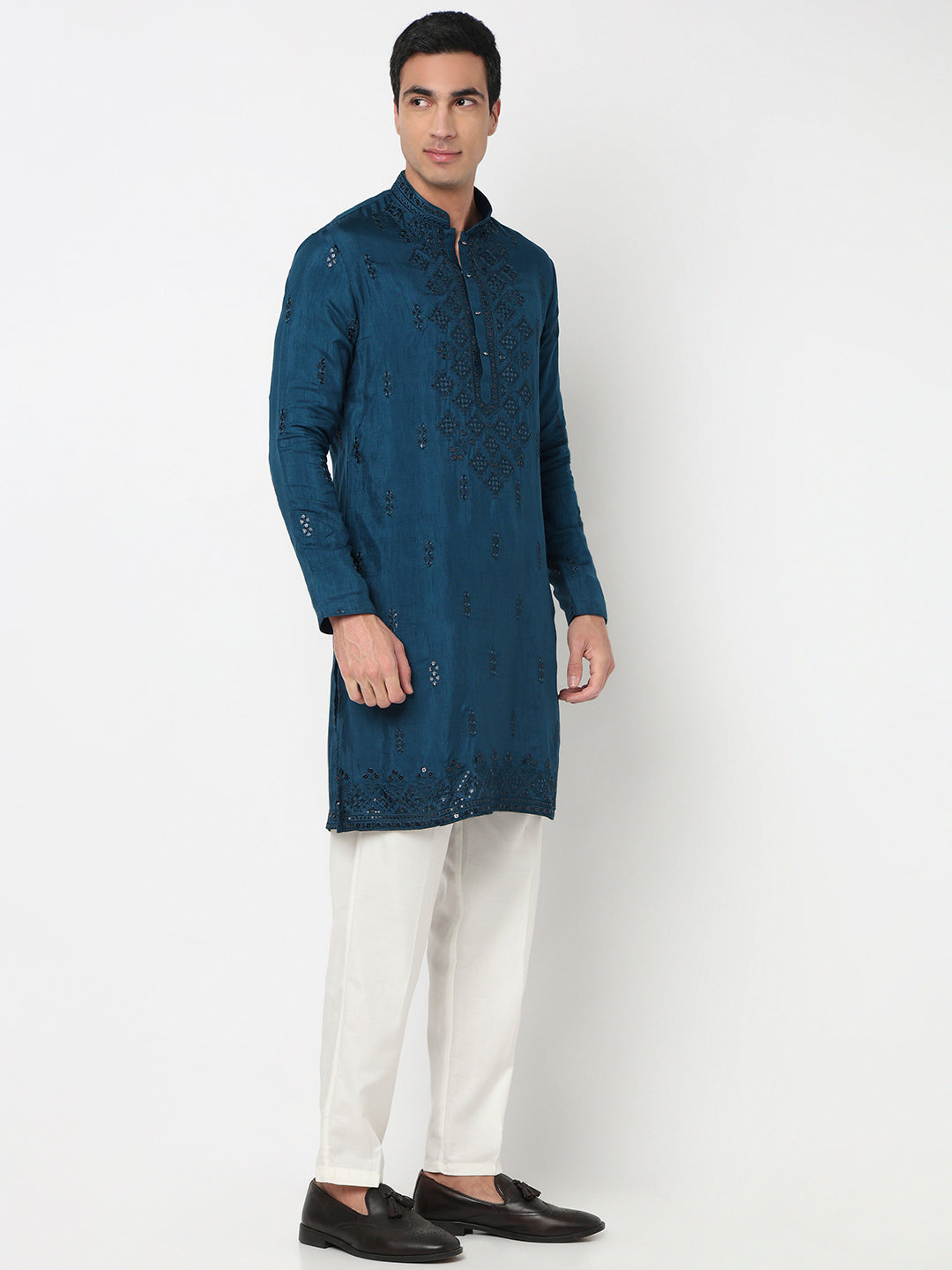 Embroidered Straight Kurta and Pant Set