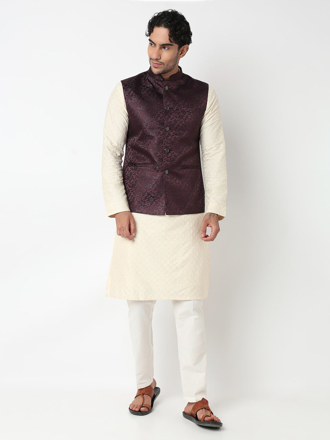 Jacquard Straight Ethnic Jacket