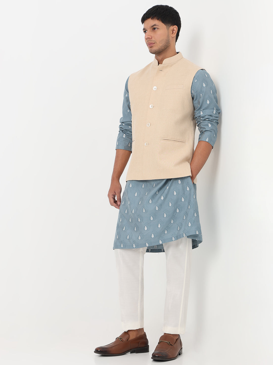 Woven Solid Straight Jacket