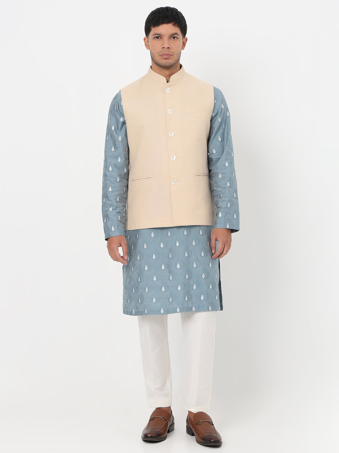 Woven Solid Straight Jacket