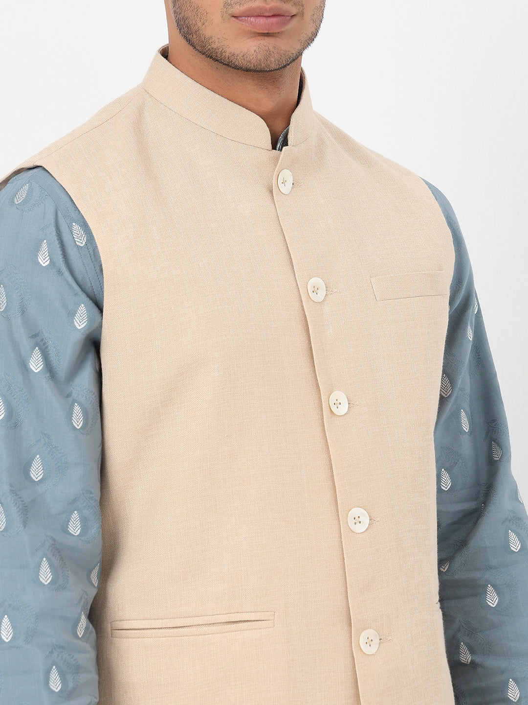 Woven Solid Straight Jacket