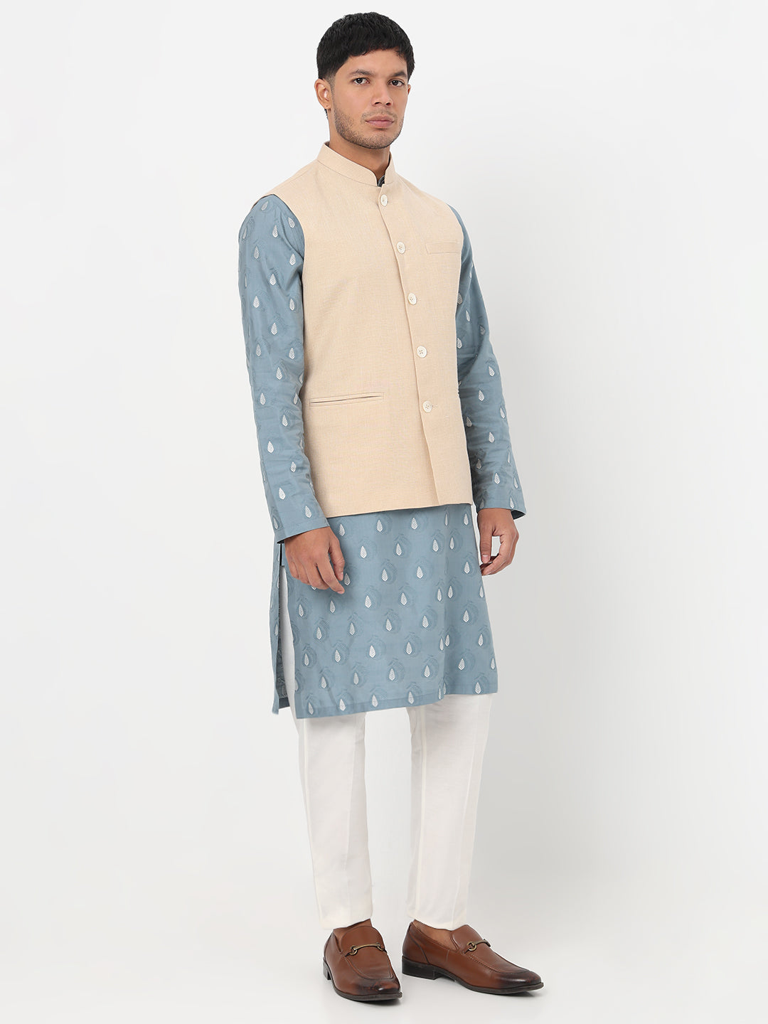 Woven Solid Straight Jacket