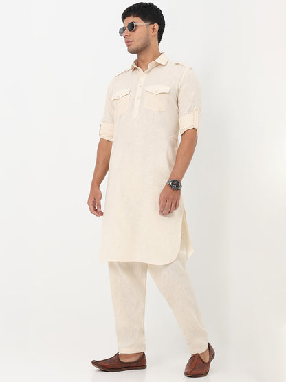 Solid Straight Pathani Set