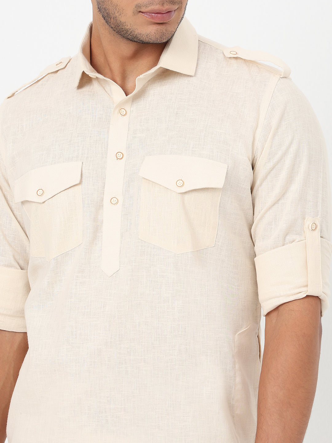 Solid Straight Pathani Set