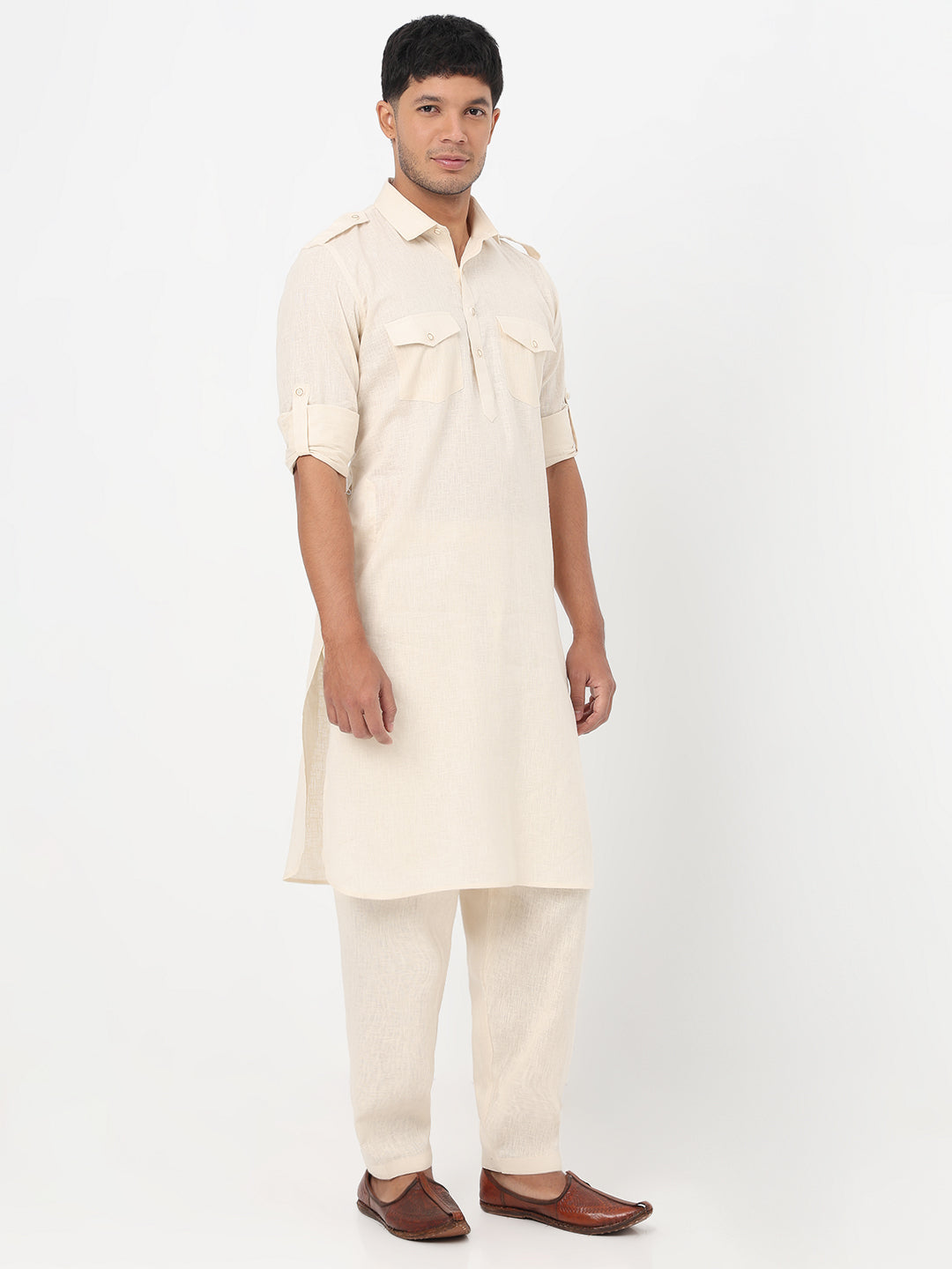 Solid Straight Pathani Set