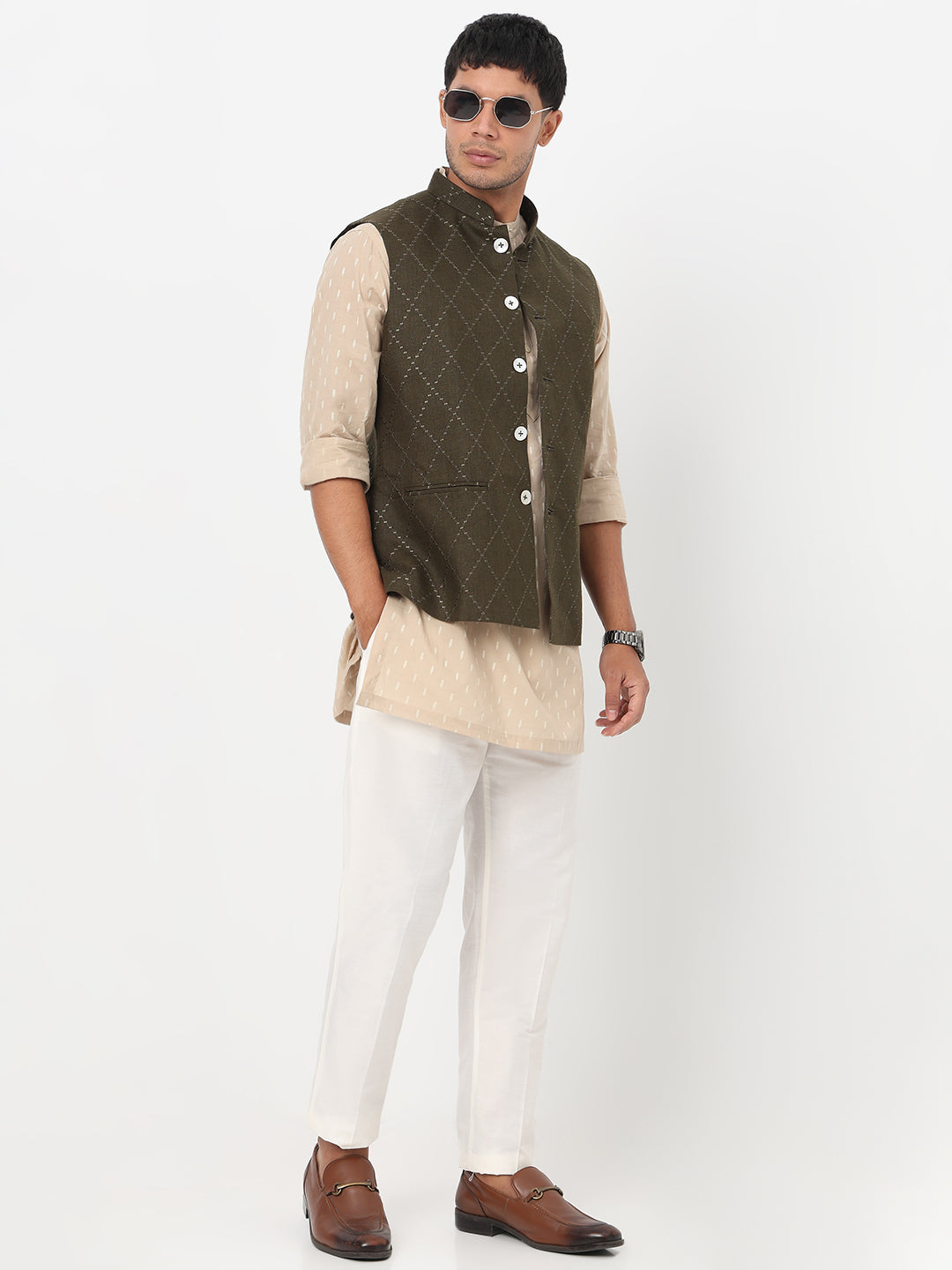 Woven Embroidered Straight Jacket