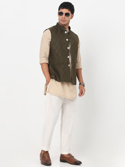 Woven Embroidered Straight Jacket
