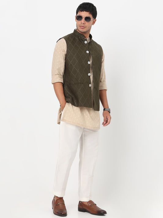 Woven Embroidered Straight Jacket