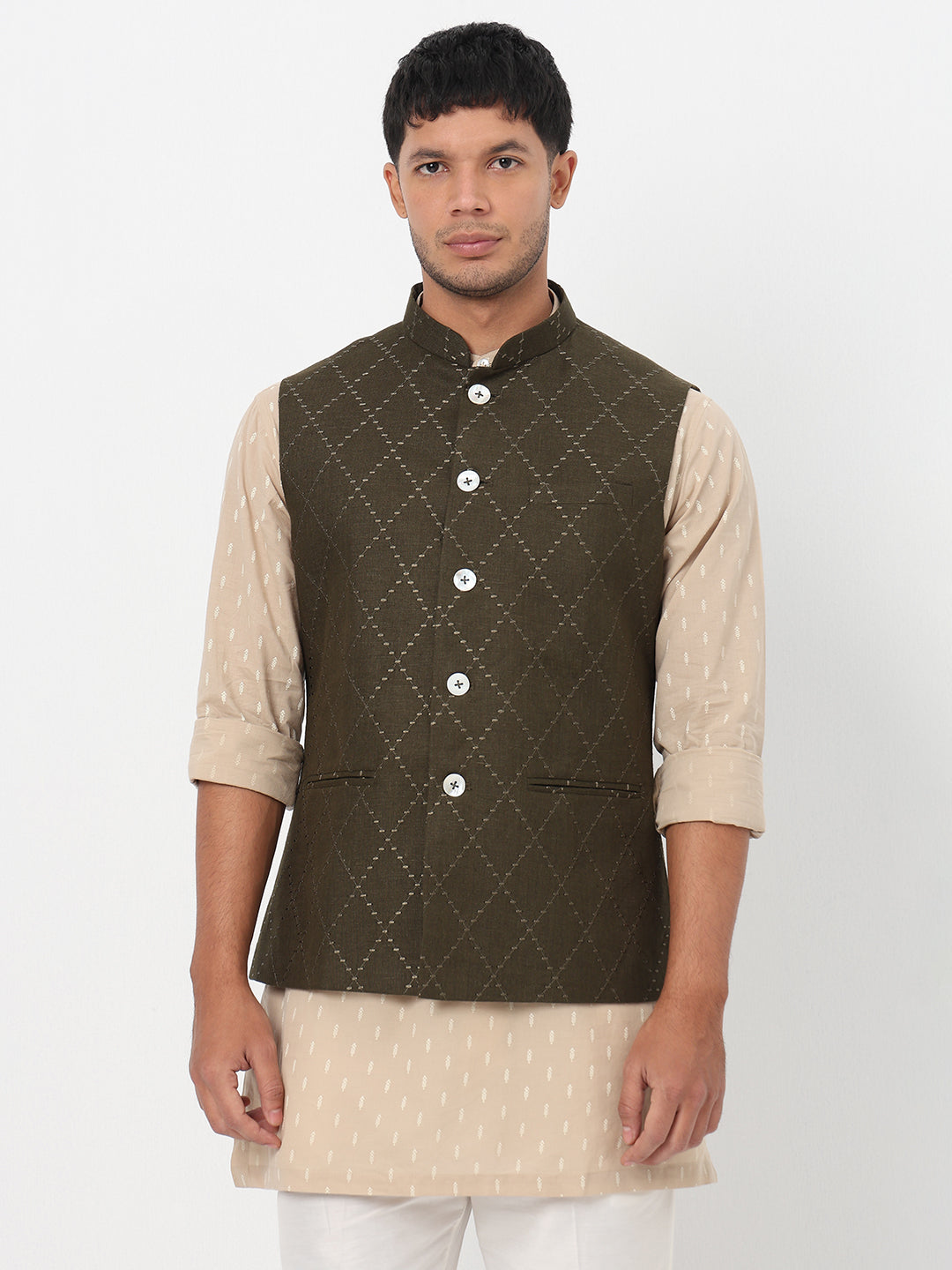 Woven Embroidered Straight Jacket