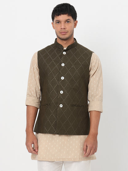 Woven Embroidered Straight Jacket